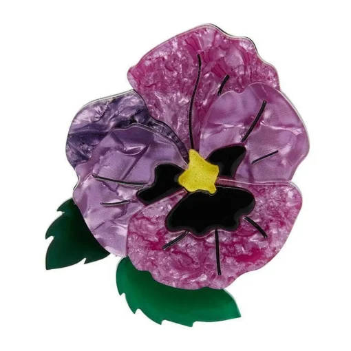 Erstwilder On Sleeping Eyelids Pansy Brooch* Brooches