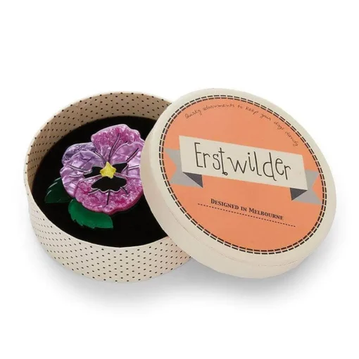 Erstwilder On Sleeping Eyelids Pansy Brooch* Brooches