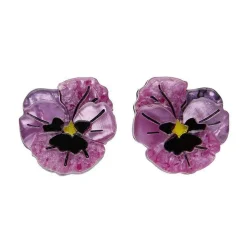 Erstwilder On Sleeping Eyelids Pansy Earrings* Earrings