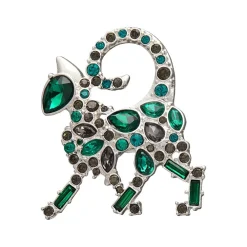 Erstwilder On The Prowl Cat Stone Set Crystal Brooch* Brooches