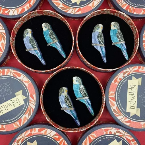 Erstwilder Pair O' Keets Brooch Set* Brooches