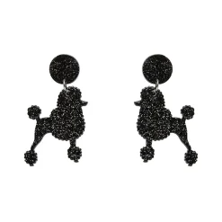 Erstwilder Poodle Glitter Post Drop Earrings - Black* Essential Earrings