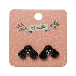 Erstwilder Poodle Glitter Stud Earrings - Black* Essential Earrings