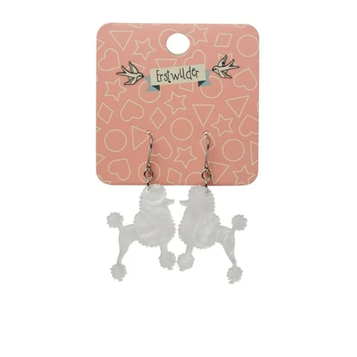 Erstwilder Poodle Ripple Hook Drop Earrings - White* Essential Earrings