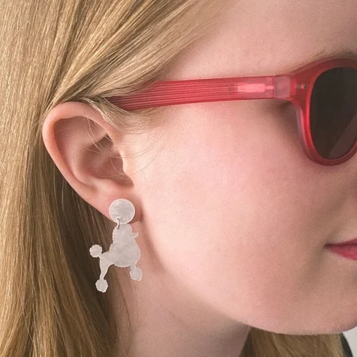 Erstwilder Poodle Ripple Post Drop Earrings - White* Essential Earrings