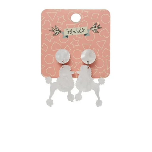 Erstwilder Poodle Ripple Post Drop Earrings - White* Essential Earrings