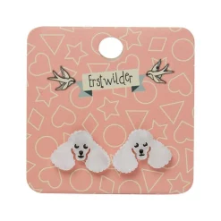 Erstwilder Poodle Ripple Stud Earrings - White* Essential Earrings