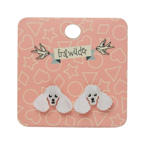 Erstwilder Poodle Ripple Stud Earrings - White* Essential Earrings
