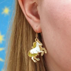 Erstwilder Princely Steed Enamel Drop Earrings* Enamel Earrings