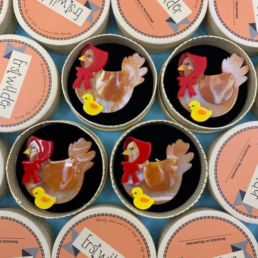 Erstwilder Proud Mother Hen Brooch* Brooches
