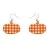 Erstwilder Pumpkin Gingham Drop Earrings - Orange* Essential Earrings