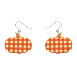 Erstwilder Pumpkin Gingham Drop Earrings - Orange* Essential Earrings