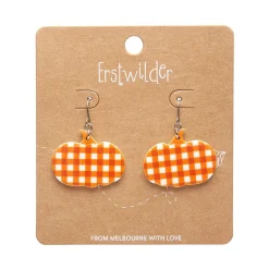 Erstwilder Pumpkin Gingham Drop Earrings - Orange* Essential Earrings