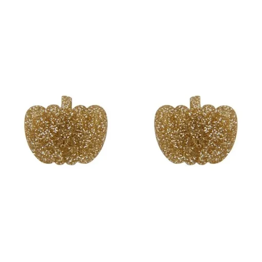 Erstwilder Pumpkin Glitter Resin Stud Earrings - Gold* Essential Earrings