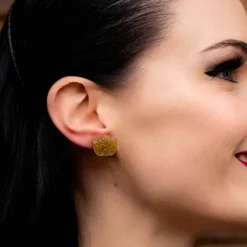 Erstwilder Pumpkin Glitter Resin Stud Earrings - Gold* Essential Earrings