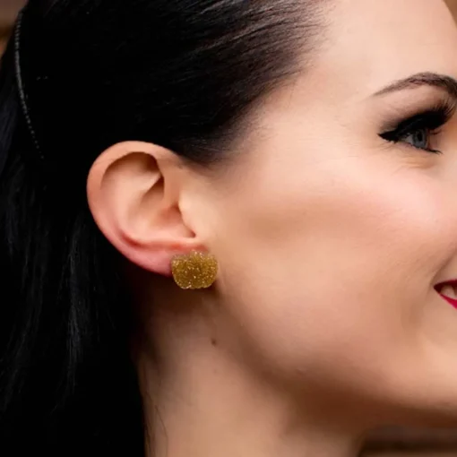 Erstwilder Pumpkin Glitter Resin Stud Earrings - Gold* Essential Earrings