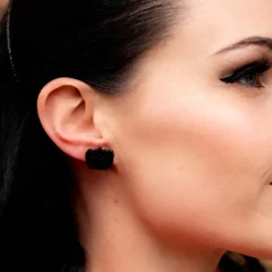 Erstwilder Pumpkin Glitter Resin Stud Earrings - Black* Essential Earrings