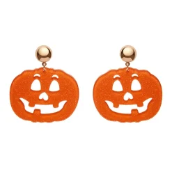 Erstwilder Pumpkin Glitter Statement Earrings - Orange* Essential Earrings