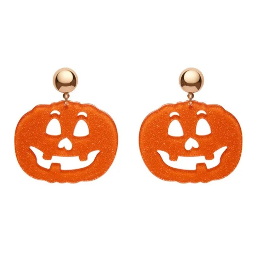 Erstwilder Pumpkin Glitter Statement Earrings - Orange* Essential Earrings