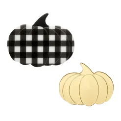 Erstwilder Pumpkin Patch Mini Brooch Set - Gold & Black Gingham* Brooches