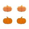 Erstwilder Pumpkin Patch Stud Earrings Set - Orange & Orange Gingham* Essential Earrings
