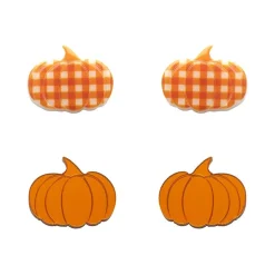 Erstwilder Pumpkin Patch Stud Earrings Set - Orange & Orange Gingham* Essential Earrings