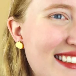 Erstwilder Pumpkin Patch Stud Earrings Set - Gold & Black Gingham* Essential Earrings