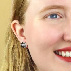 Erstwilder Pumpkin Patch Stud Earrings Set - Gold & Black Gingham* Essential Earrings