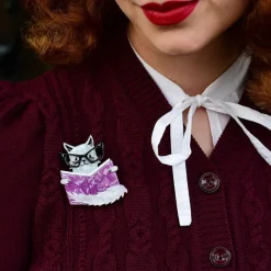 Erstwilder Puss In Books Brooch* Brooches