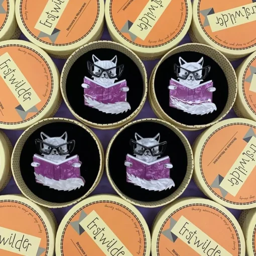 Erstwilder Puss In Books Brooch* Brooches