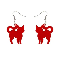 Erstwilder Pussy Cat Bubble Resin Drop Earrings - Red* Essential Earrings