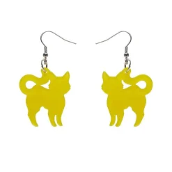 Erstwilder Pussy Cat Bubble Resin Drop Earrings - Yellow* Essential Earrings