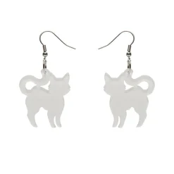 Erstwilder Pussy Cat Bubble Resin Drop Earrings - White* Essential Earrings