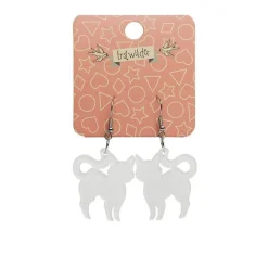 Erstwilder Pussy Cat Bubble Resin Drop Earrings - White* Essential Earrings