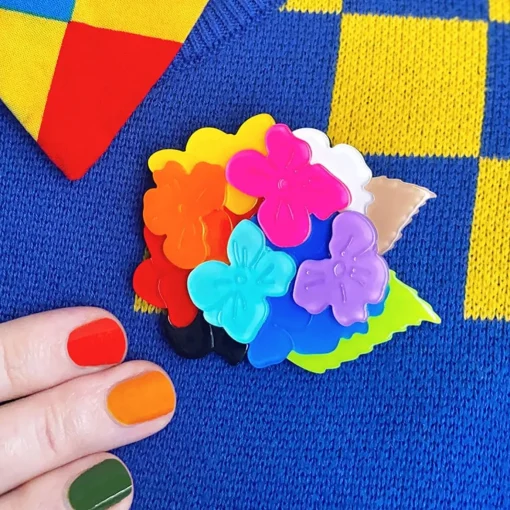 Erstwilder Rainbow Heartfelt Hydrangea Brooch* Brooches