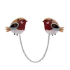 Erstwilder Red Robbin Cardigan Clips* Brooches