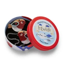 Erstwilder Red Robbin Cardigan Clips* Brooches