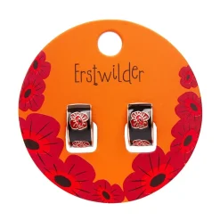 Erstwilder Remembrance Poppy Enamel Huggie Earrings* Enamel Earrings