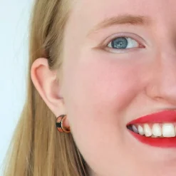 Erstwilder Remembrance Poppy Enamel Huggie Earrings* Enamel Earrings