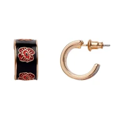 Erstwilder Remembrance Poppy Enamel Huggie Earrings* Enamel Earrings