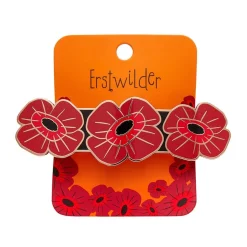 Erstwilder Remembrance Poppy Enamel Hair Barrette* Hair Clips & Claws