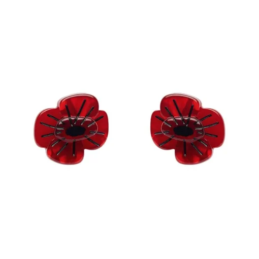 Erstwilder Remembrance Poppy Stud Earrings* Earrings