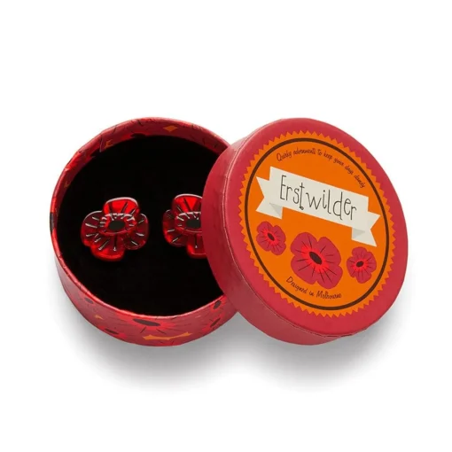 Erstwilder Remembrance Poppy Stud Earrings* Earrings