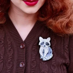 Erstwilder Rocket'S Riot Raccoon Brooch* Brooches