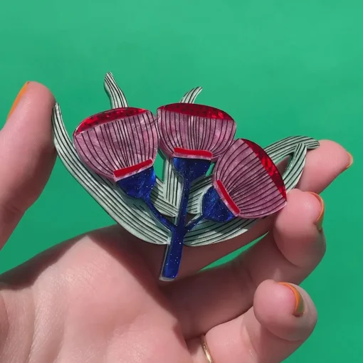 Erstwilder Ruby Red-Flowering Gum Brooch* Brooches
