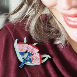 Erstwilder Ruby Red-Flowering Gum Brooch* Brooches