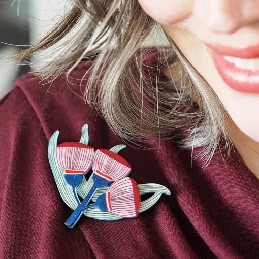 Erstwilder Ruby Red-Flowering Gum Brooch* Brooches