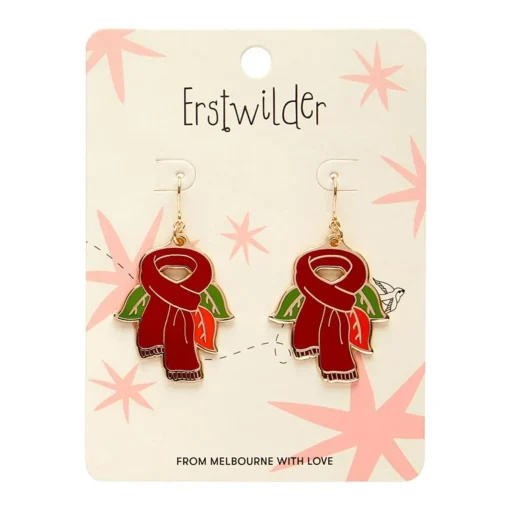 Erstwilder Scarf Souvenir Enamel Drop Earrings* Enamel Earrings