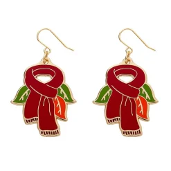 Erstwilder Scarf Souvenir Enamel Drop Earrings* Enamel Earrings