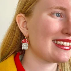 Erstwilder Shiitake Happens Enamel Drop Earrings* Enamel Earrings
